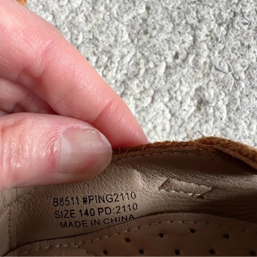 THEE BRON Brown Leather Baby Walking Shoes (Boys/Girls) Size 140